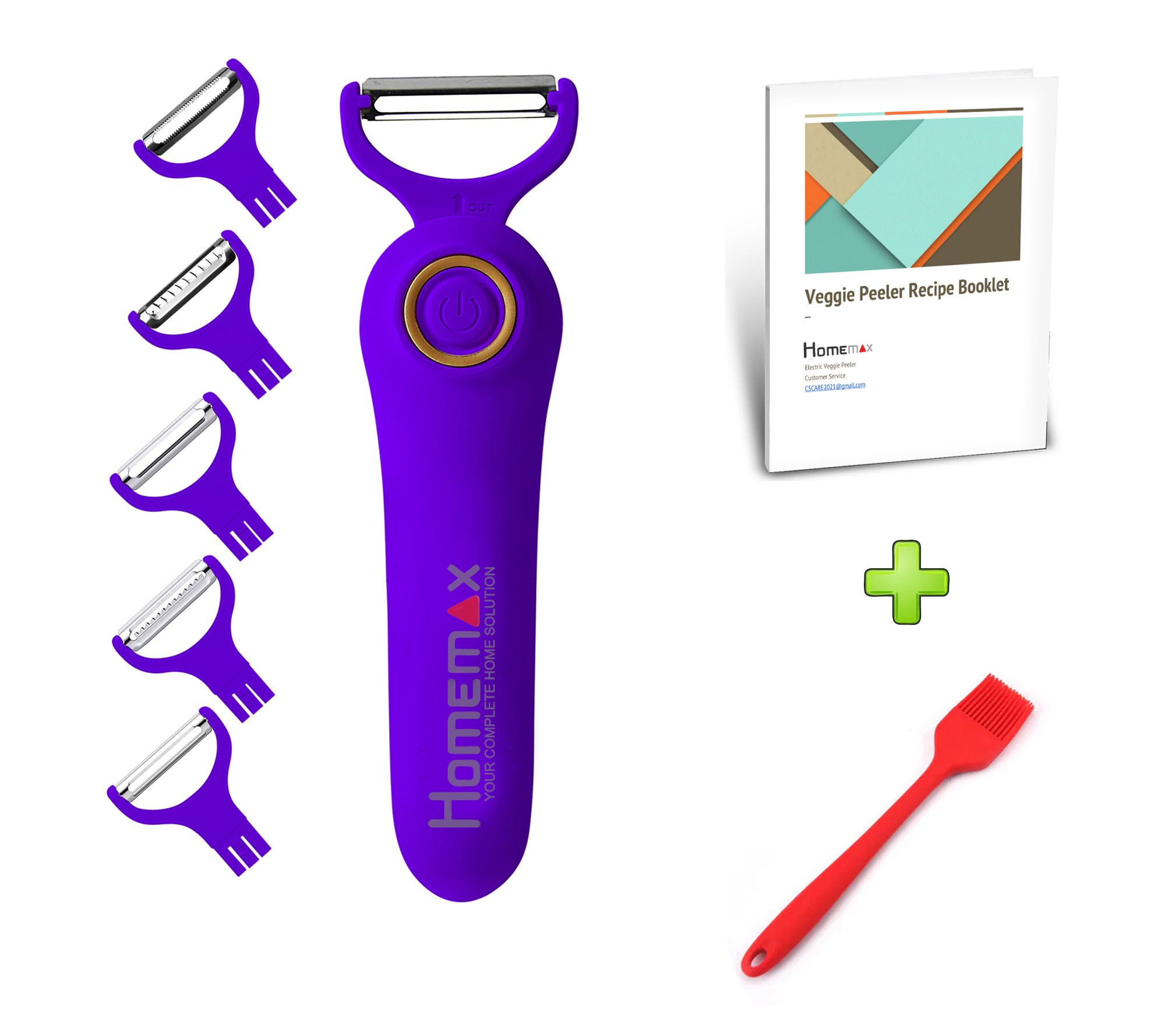 Homemax Cordless Electric Peeler with 5 Blades