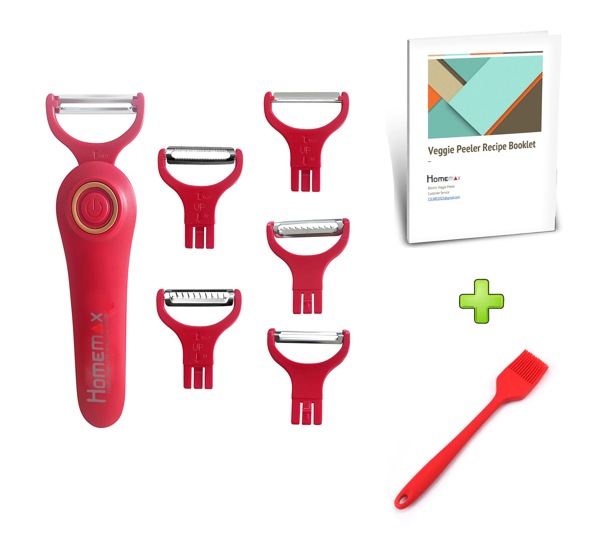 Homemax Cordless Electric Peeler with 5 Blades