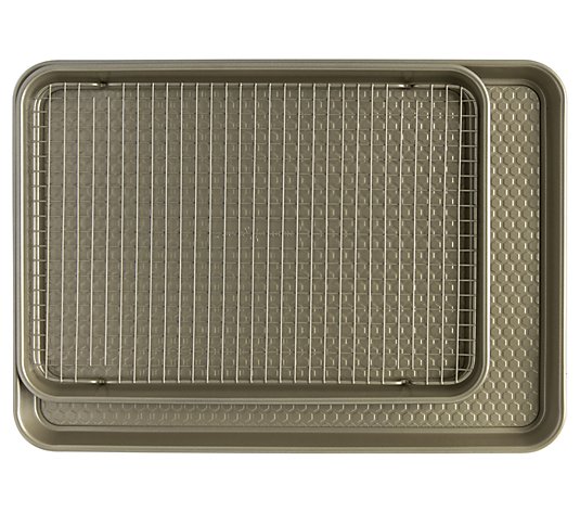 Nordic Ware 3-Piece Gold Baking Sheet & Cooling Grid Set 