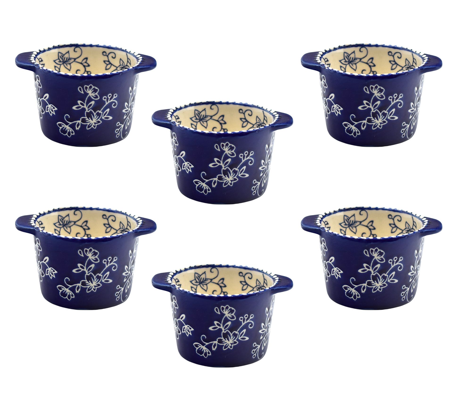 Temp-tations Floral Lace Set of (6) 6oz Mini Cups