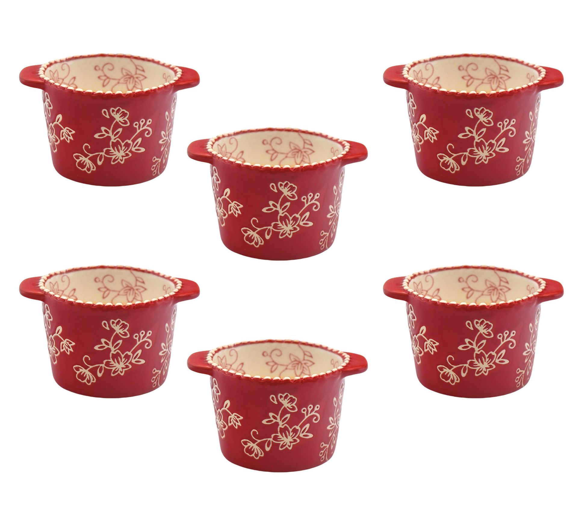 Temp-tations Floral Lace Set of (6) 6oz Mini Cups