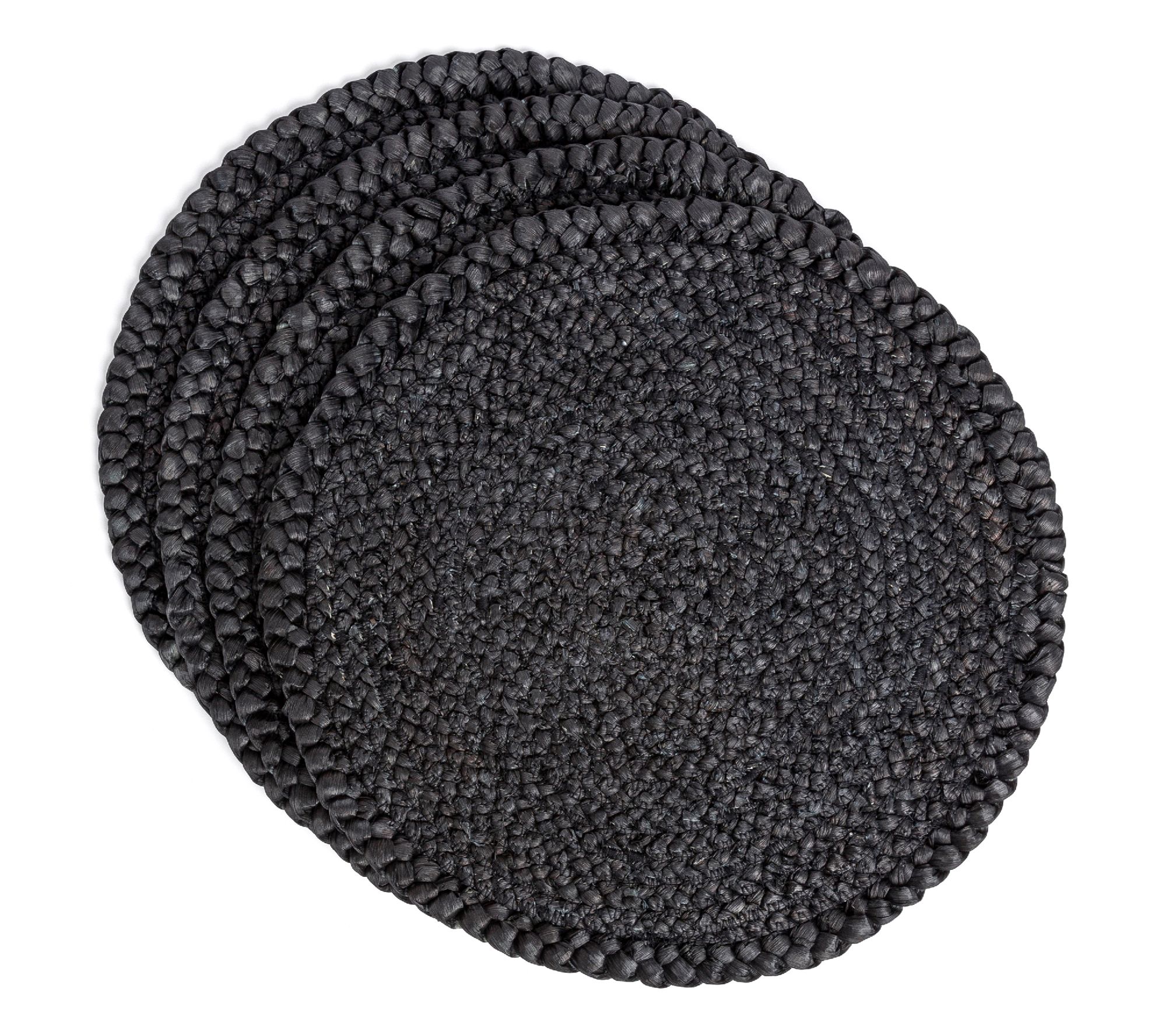 over&back Set of 4 Natural Round Woven Placemats