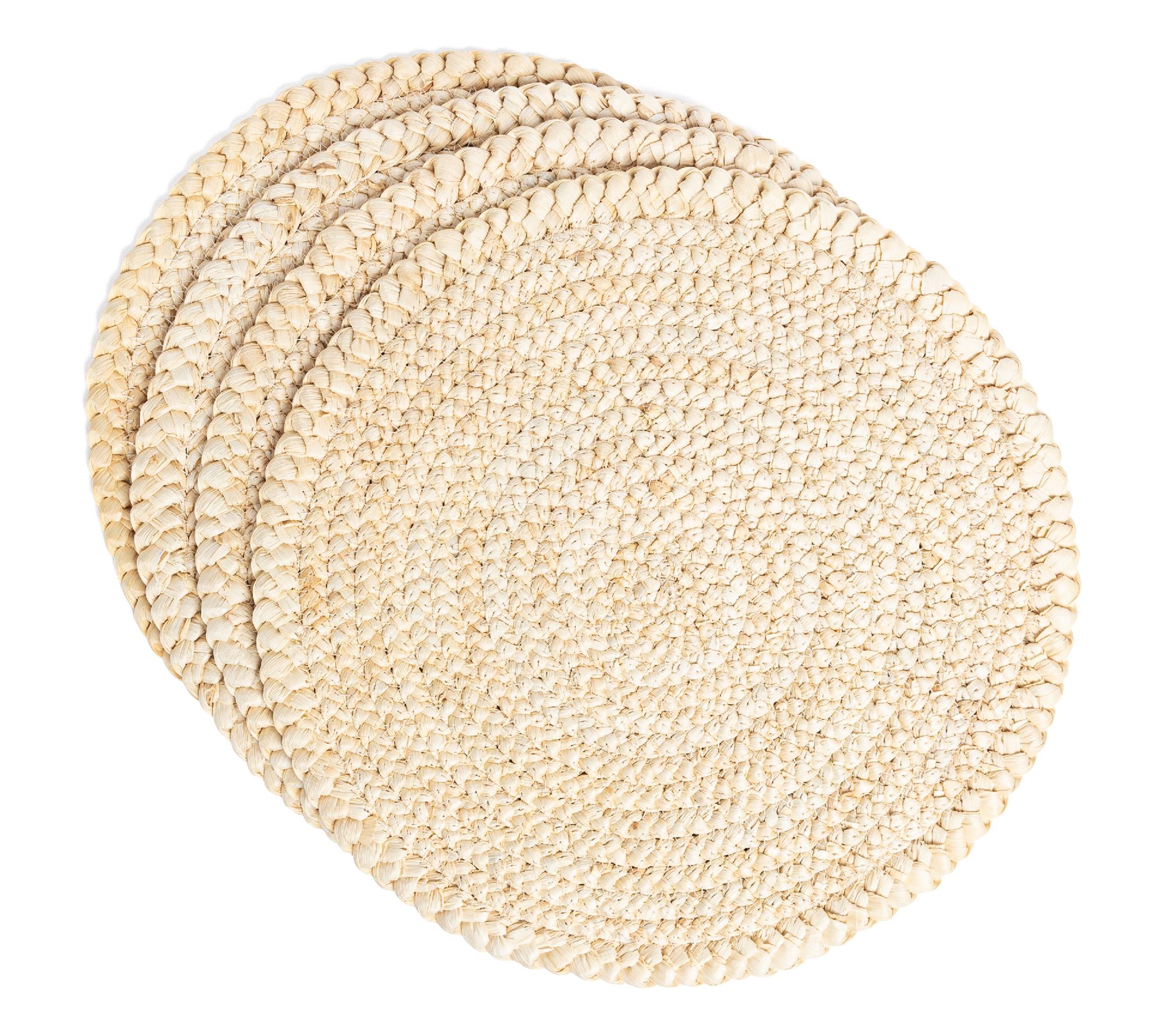 over&back Set of 4 Natural Round Woven Placemats