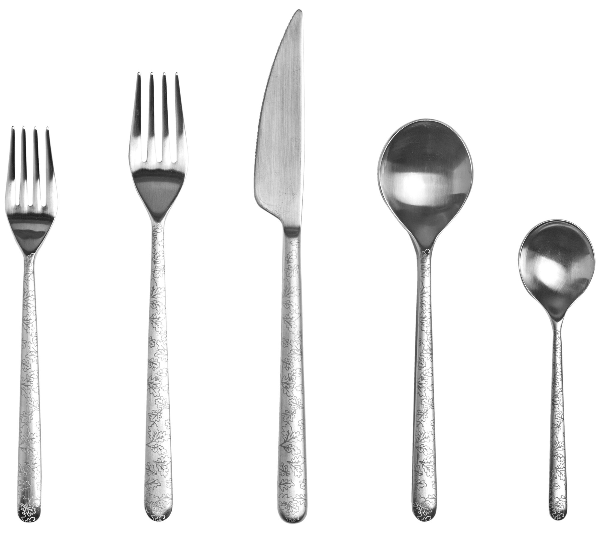 Mepra 5 Pc Linea Ice Leaves Flatware Set