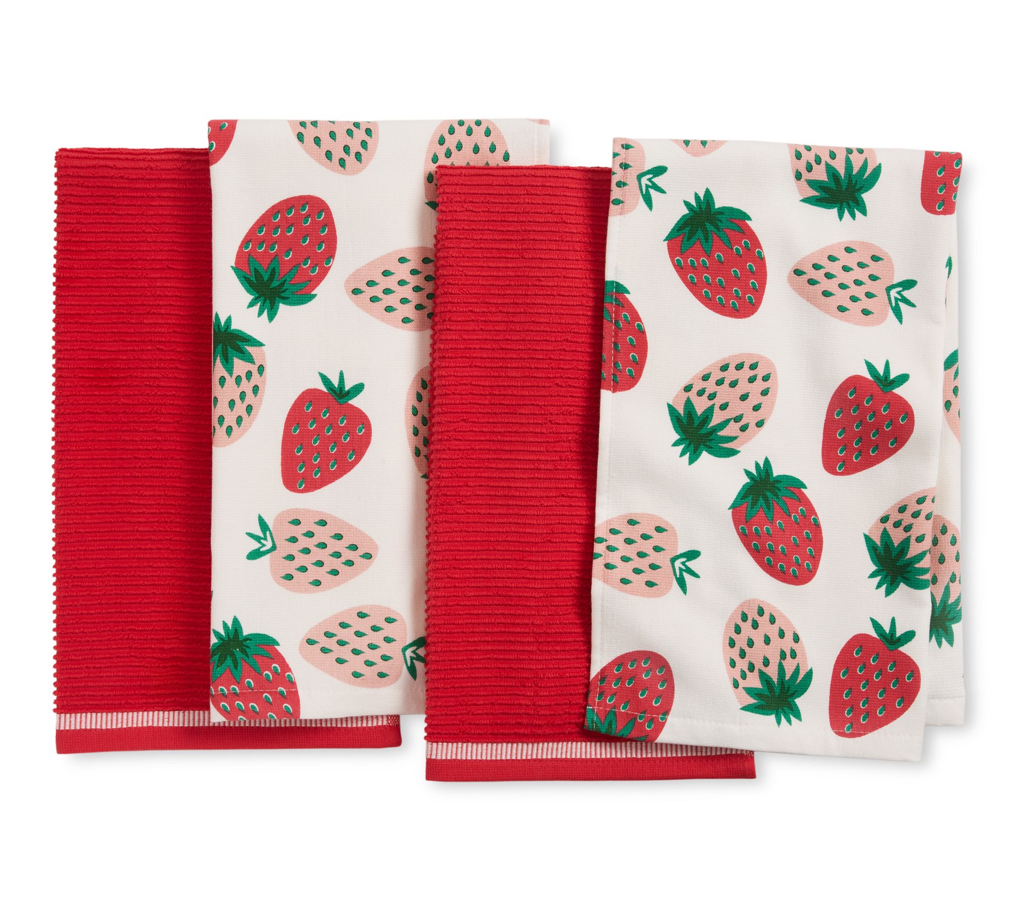 SLTKE 4 Pack Set Quirky Strawberries Kitchen Towels