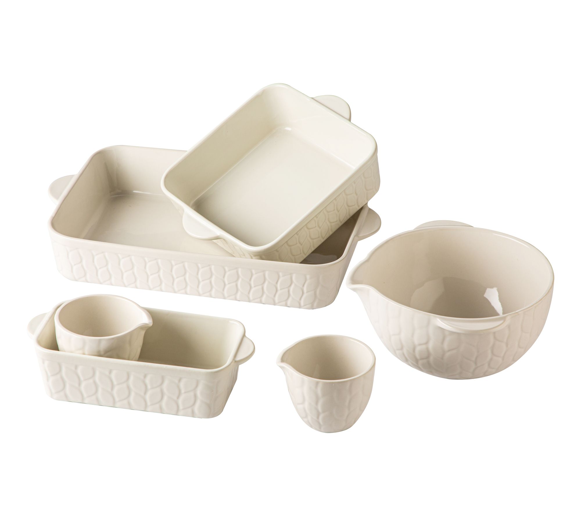 "As Is" Temp-tations Carved Willow 6-Piece Bakeware Set