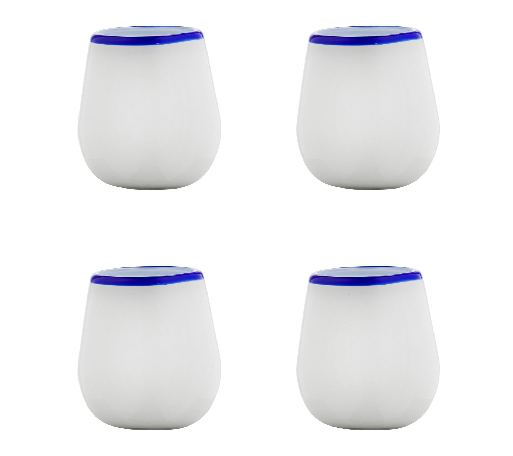 10 Strawberry Street Set of 4 Leon Mexican Stemless Wine Glass