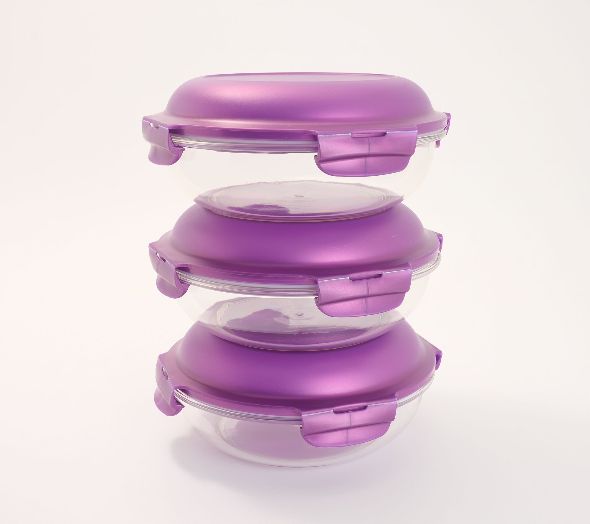 LocknLock Set of 3 Tritan Bowls w/ Domed Lid