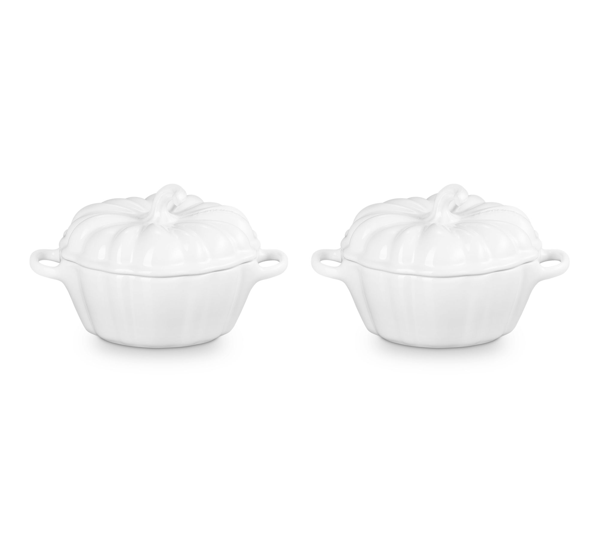 Le Creuset Set of (2) 12-oz Mini Pumpkin Cocottes