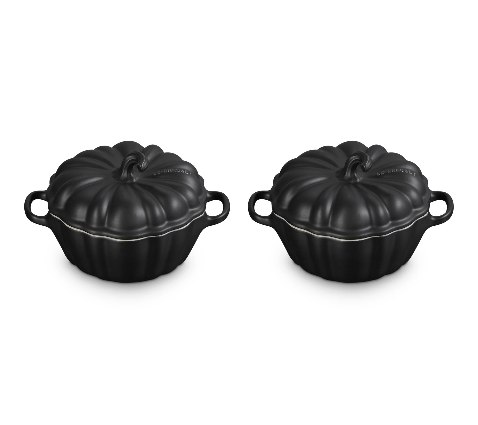 Le Creuset Set of (2) 12-oz Mini Pumpkin Cocottes