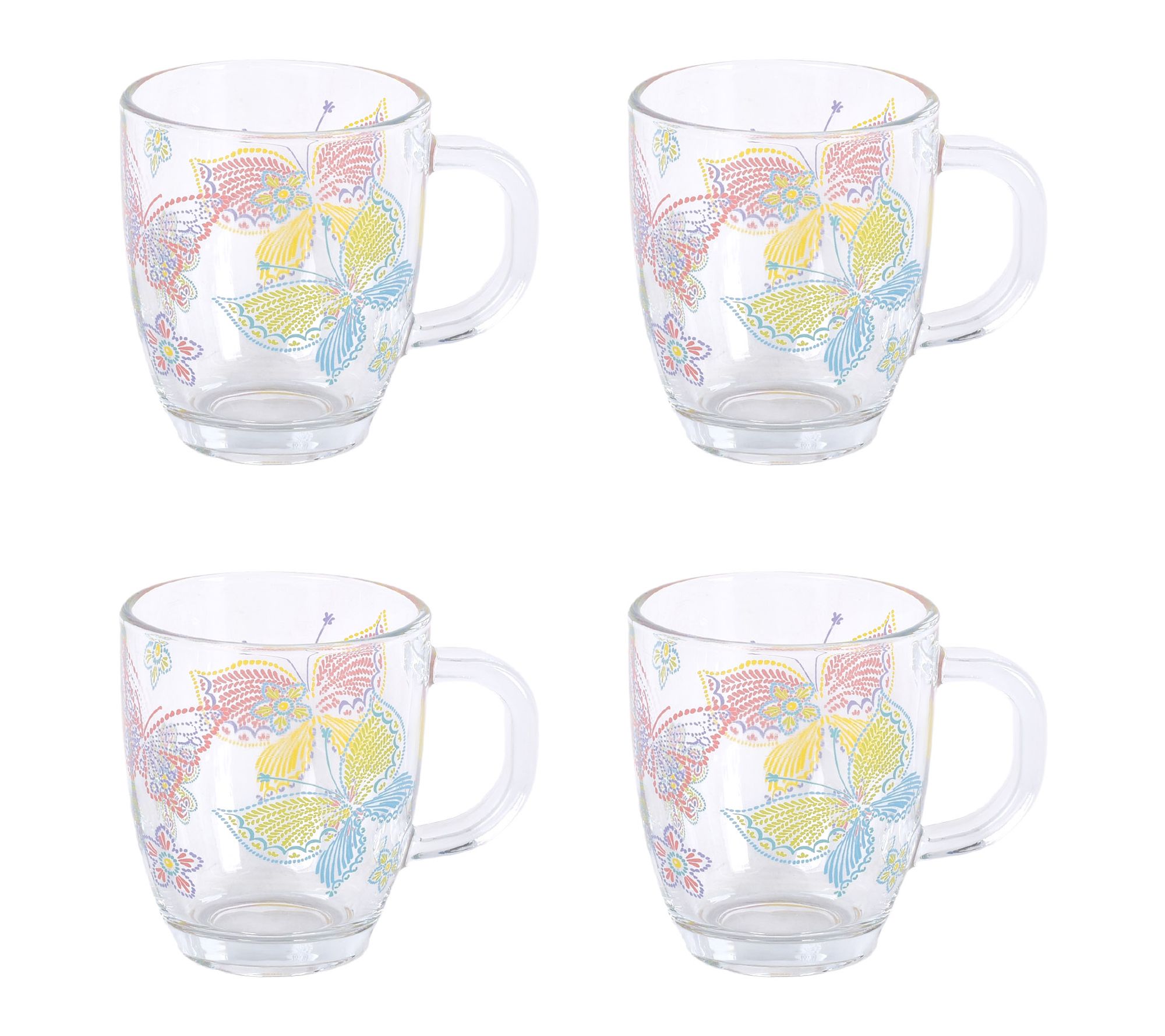 "As Is" Temp-tations S/4 12-oz Borosilicate Glass Mugs