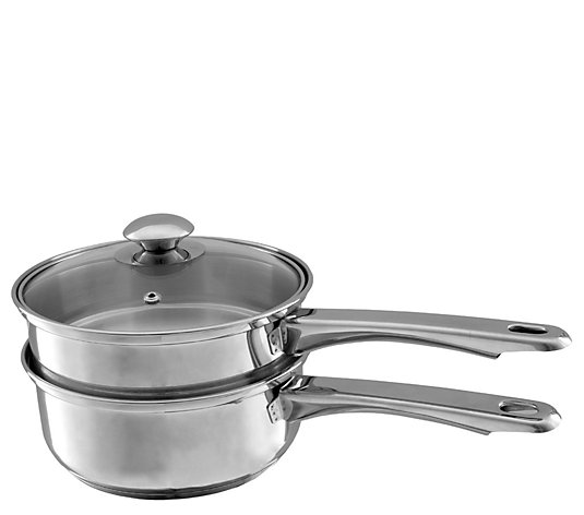 Classic Cuisine Stainless Steel Double Boiler with Glass Lid