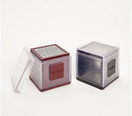 Microplane Set of 2 Stainless Steel Cube Graters