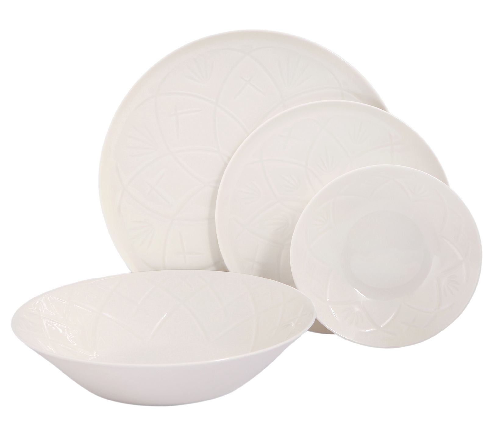 Porland Christina 4 Piece White Porcelain Dinne rware Set