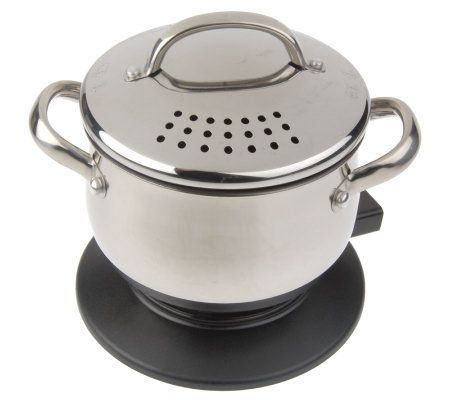 CooksEssentials Stainless Steel II 4 qt. Saucepot with Drain Lid 