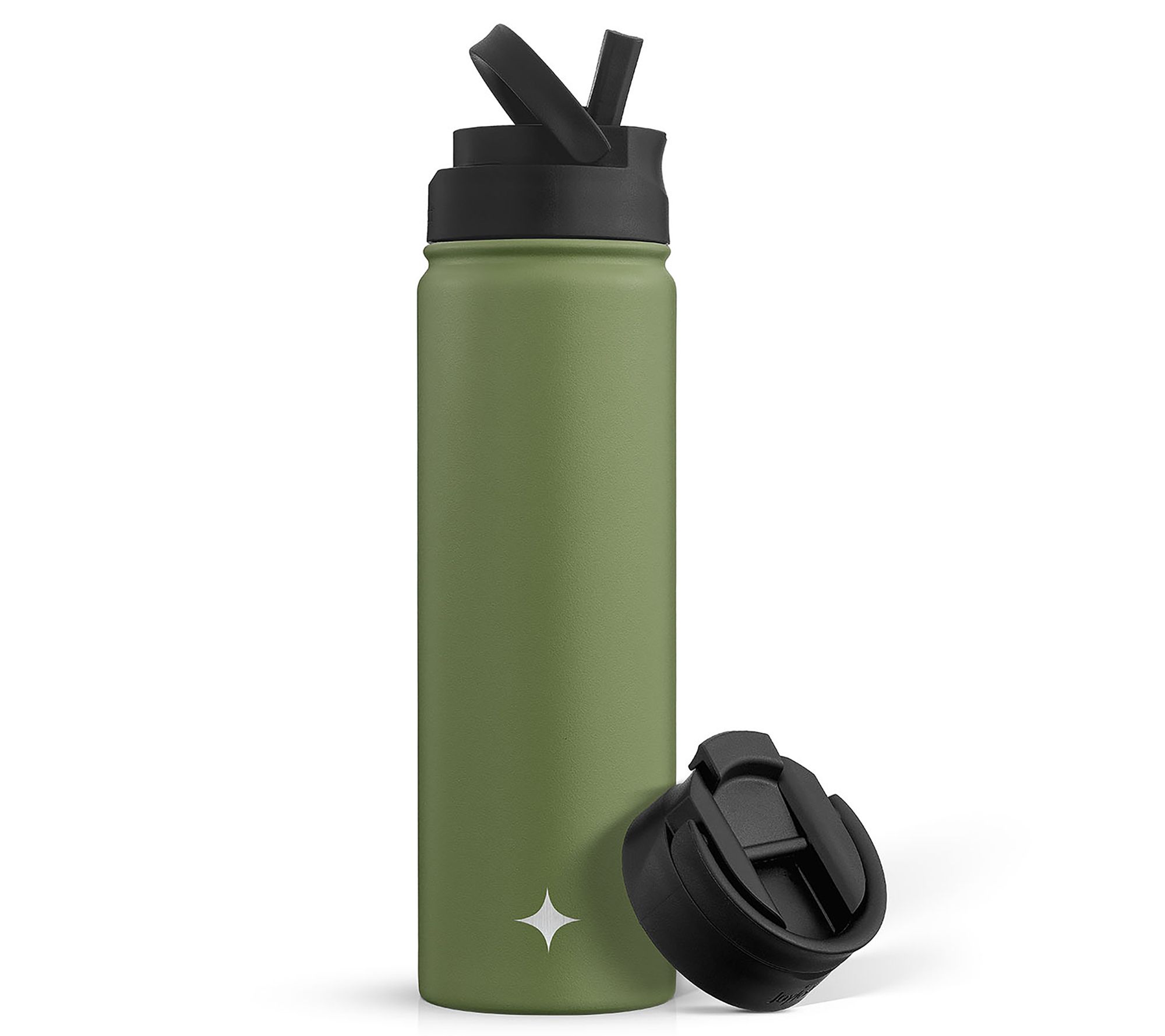 JoyJolt Triple Insulated Water Bottle w Flip Lid & Sport Straw