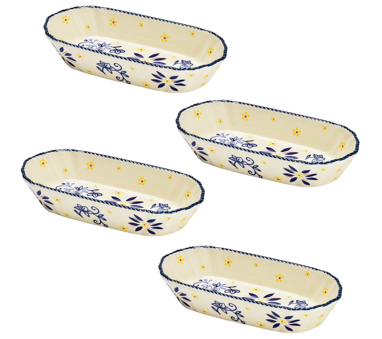 "As Is" Temptations Classic Set of 4 Hot Dog Plates