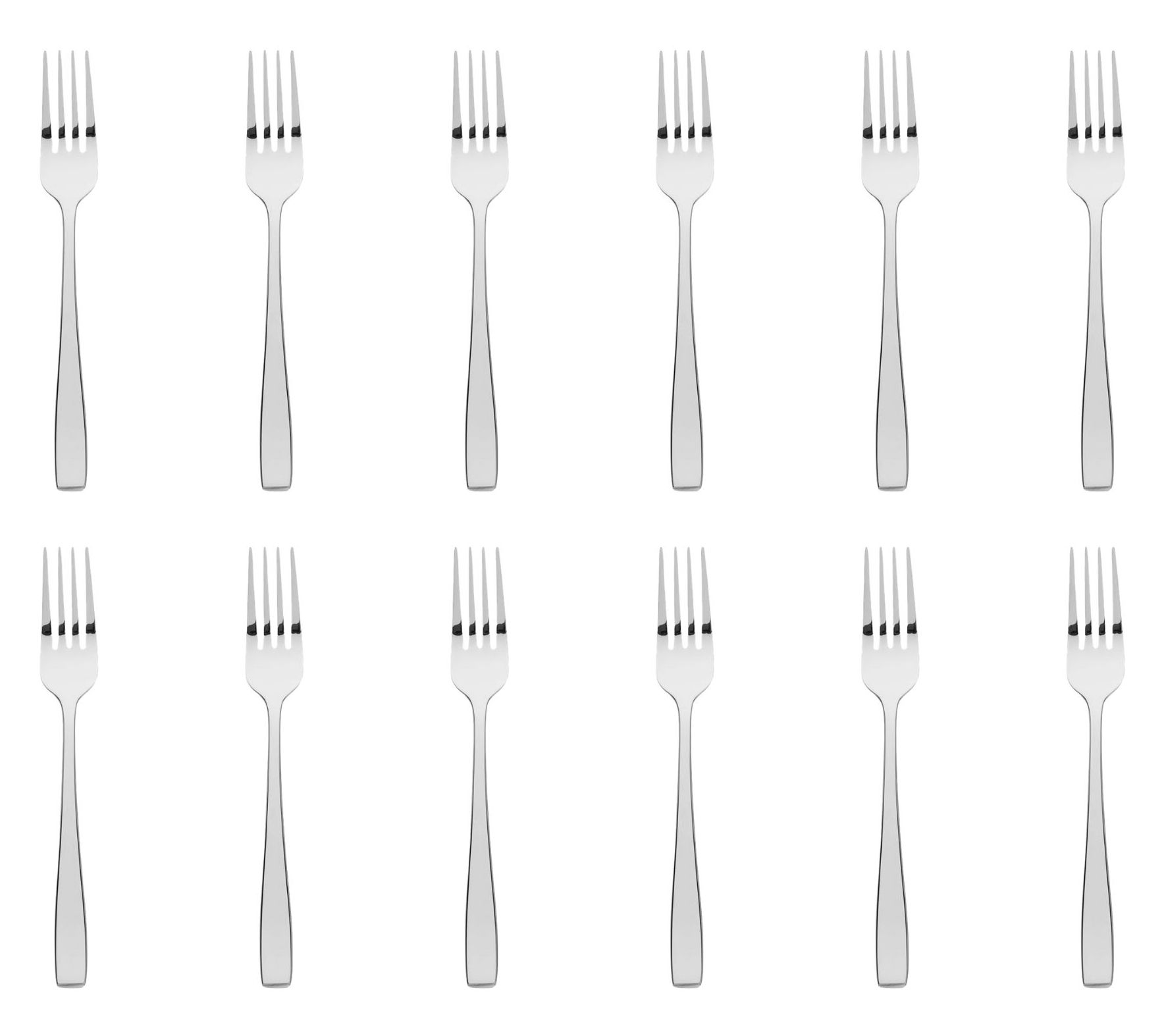 Godinger Set of 12 Chisel Mirrored 18/0 SS Salad Forks