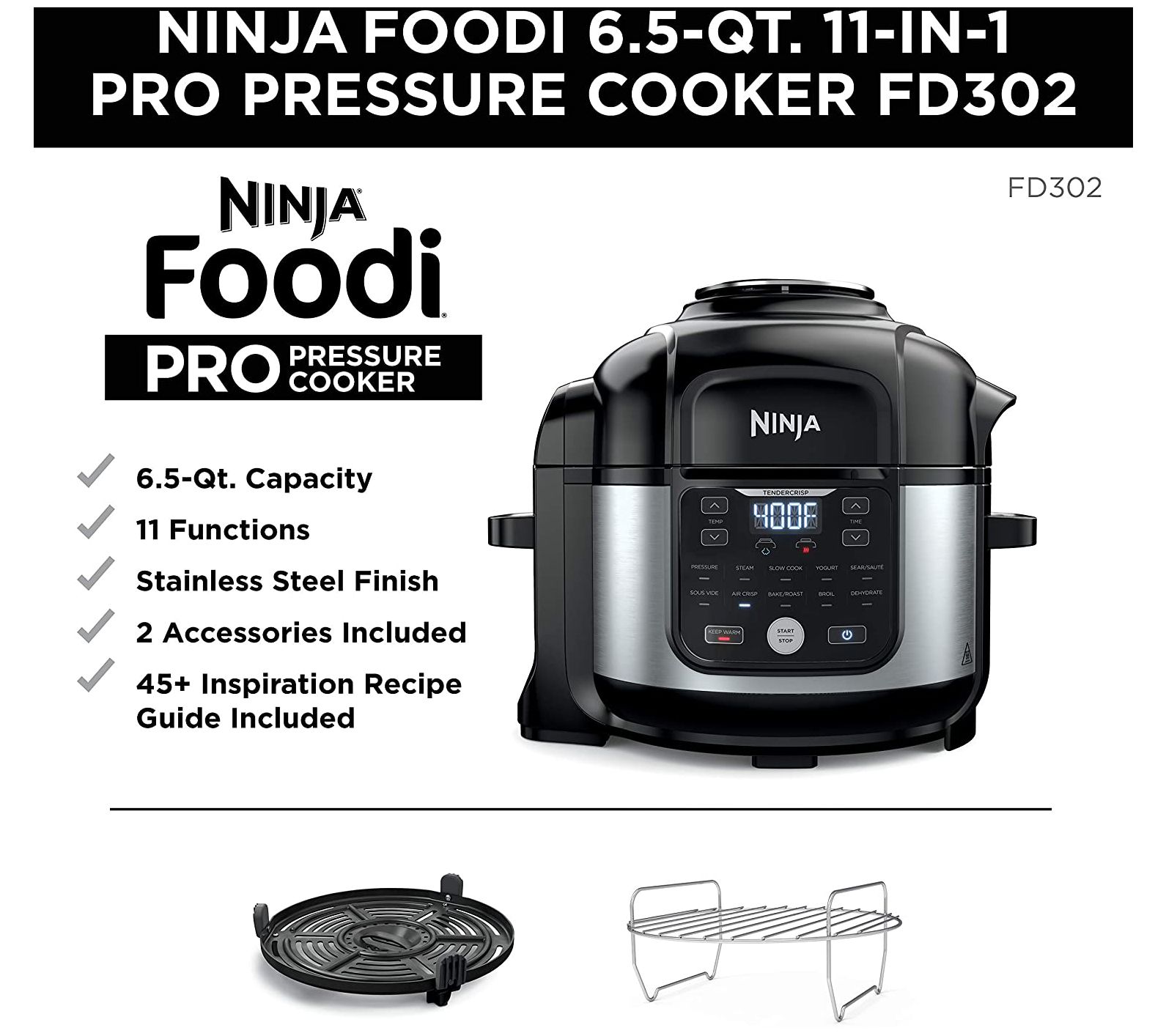 Ninja Foodi 8-Qt Deluxe XL 9-in-1 Pressure Cooker & Air Fryer on QVC 