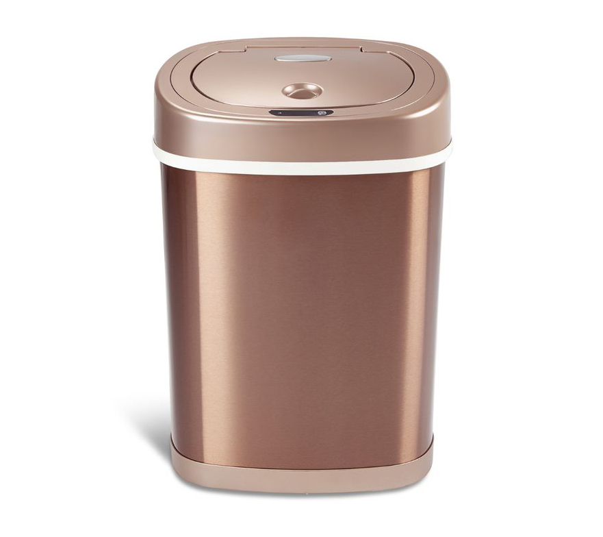 Nine Stars Sensor 15L Rose Gold Stainless Steel Trash Can
