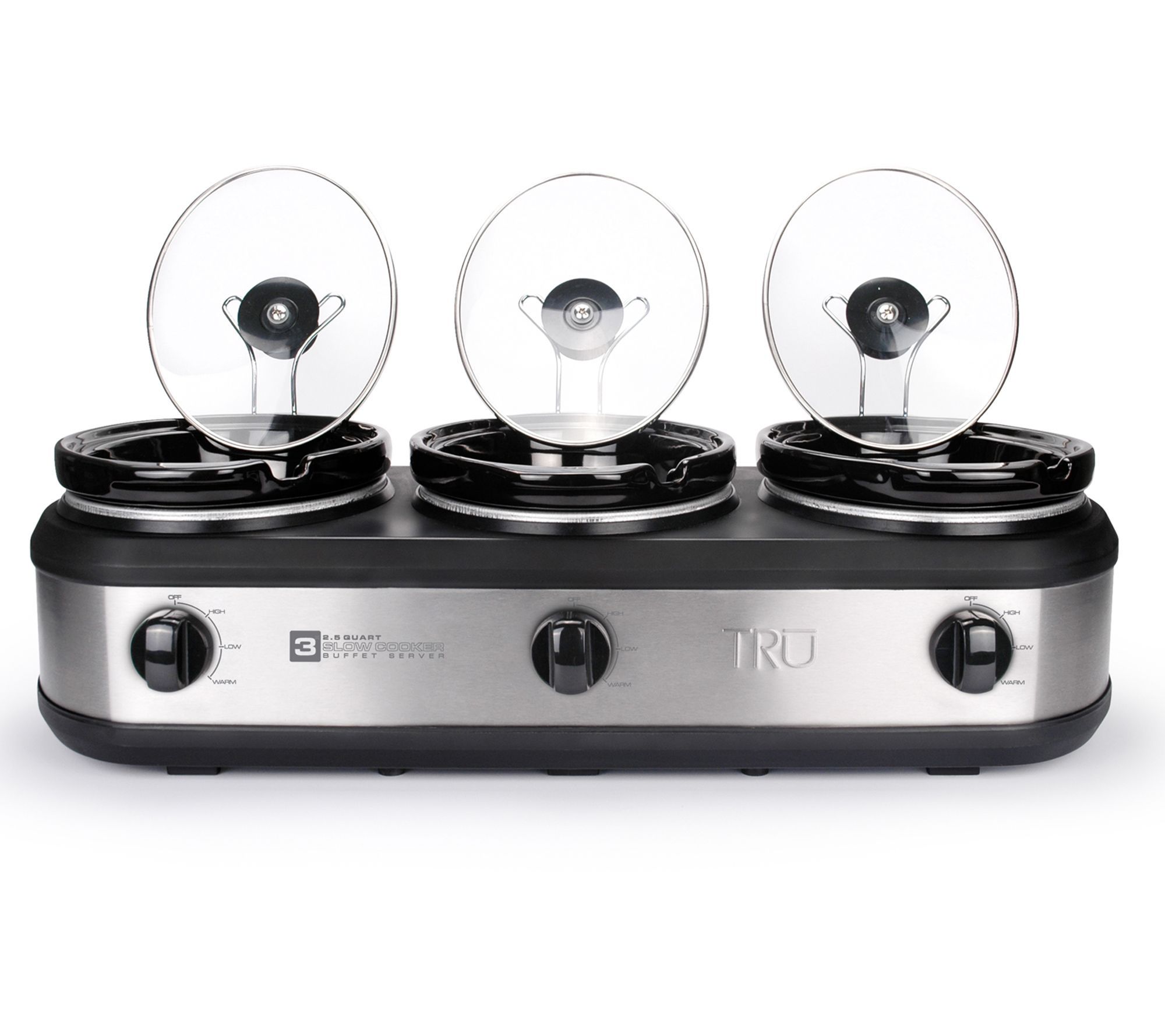 TRU Triple Slow Cooker with (3) 2.5 QT Inserts 