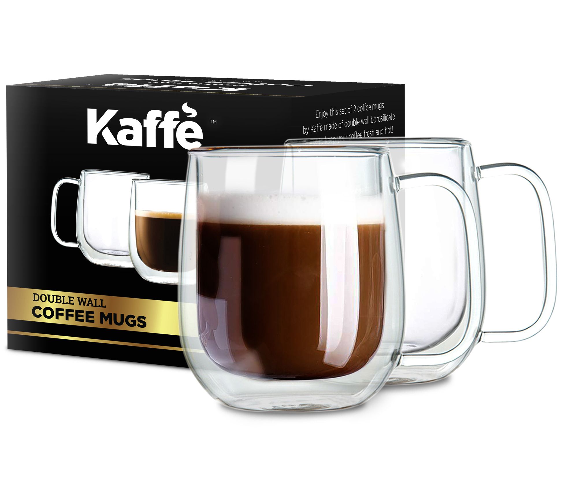 Insulated Heart Coffee Mugs 2.7 OZ Set of 2 Double Wall Glass Coffee Cups With Handle Espresso Latte Cappuccino or Tea Cup 2.7OZ
