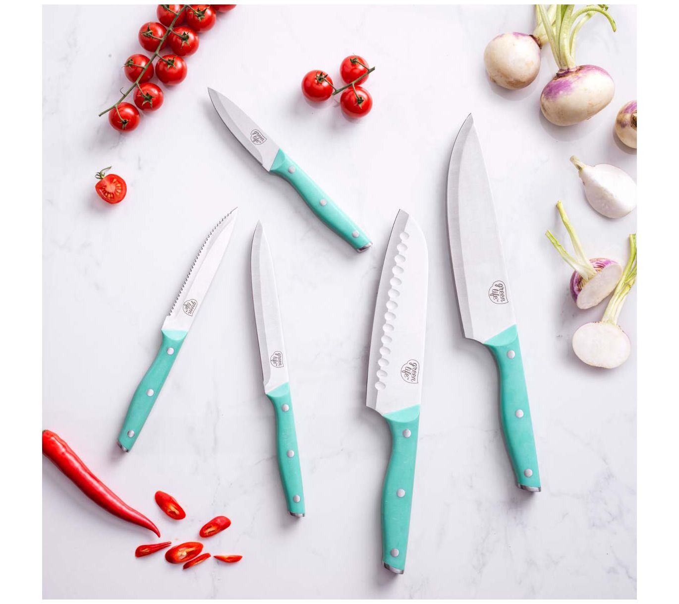 GreenLife 5Piece Knife Set