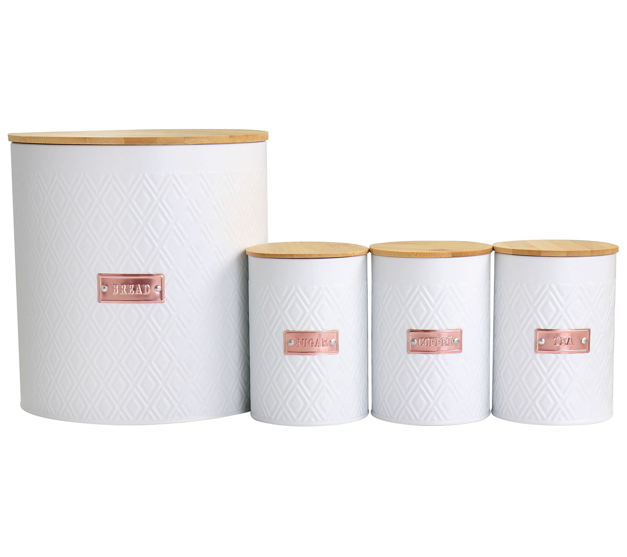 MegaChef 4-Piece Argyle Kitchen Food Storage & Org Set