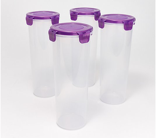 LocknLock Set of 4 Tall Round Canisters