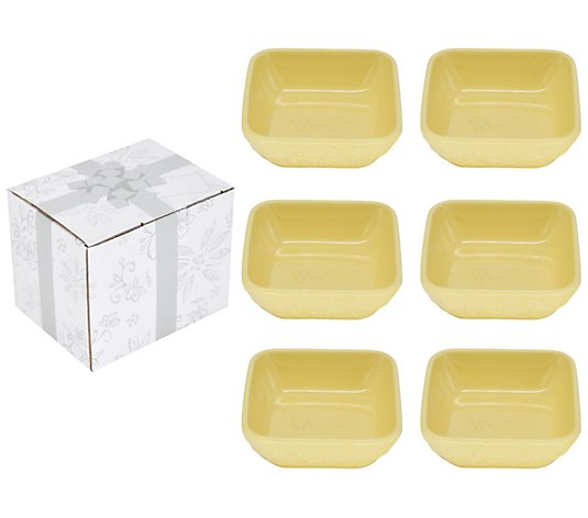 Temp-tations Bee-lieve Set of (6) 4-oz Dipping Bowls w/ Gift Box