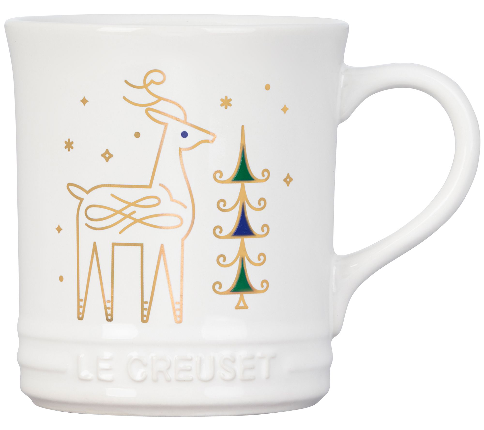 Noel Collection: 14 oz. Reindeer Mug - White w/Applique