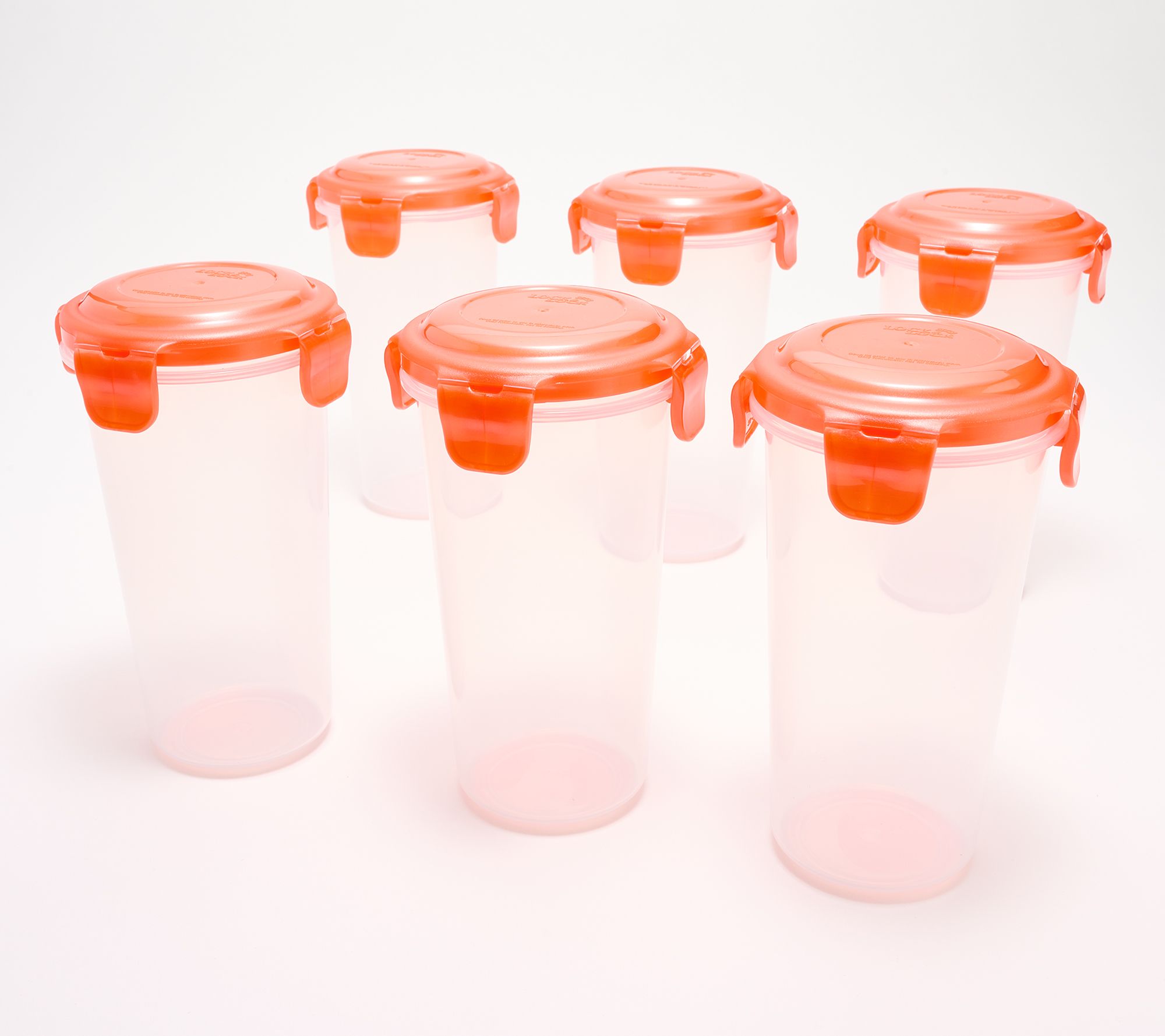 LocknLock Set of (6) 16-oz Slender Canisters w/ Locking Lids