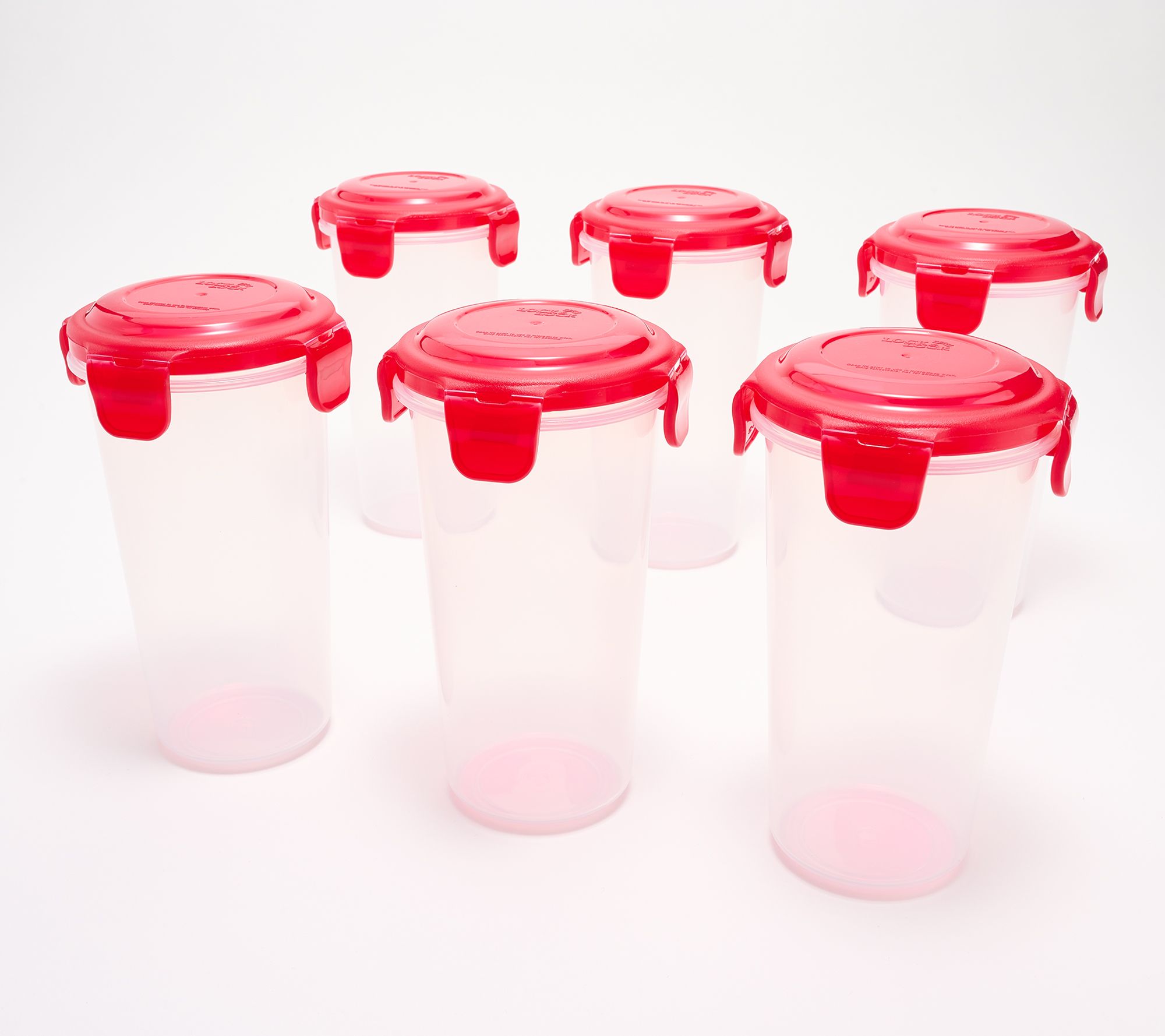 LocknLock Set of (6) 16-oz Slender Canisters w/ Locking Lids