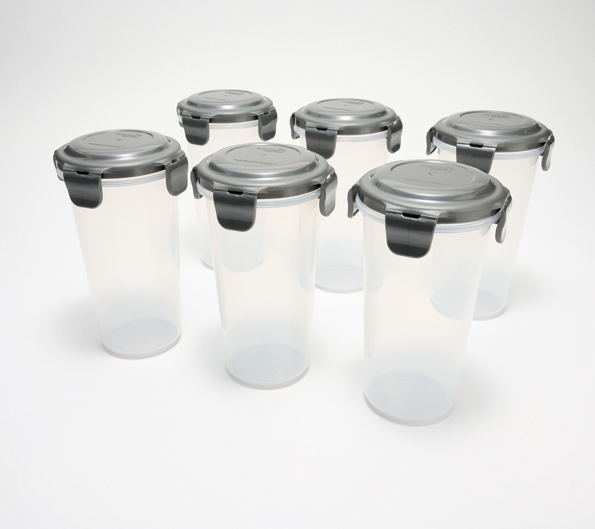 LocknLock Set of (6) 16-oz Slender Canisters w/ Locking Lids