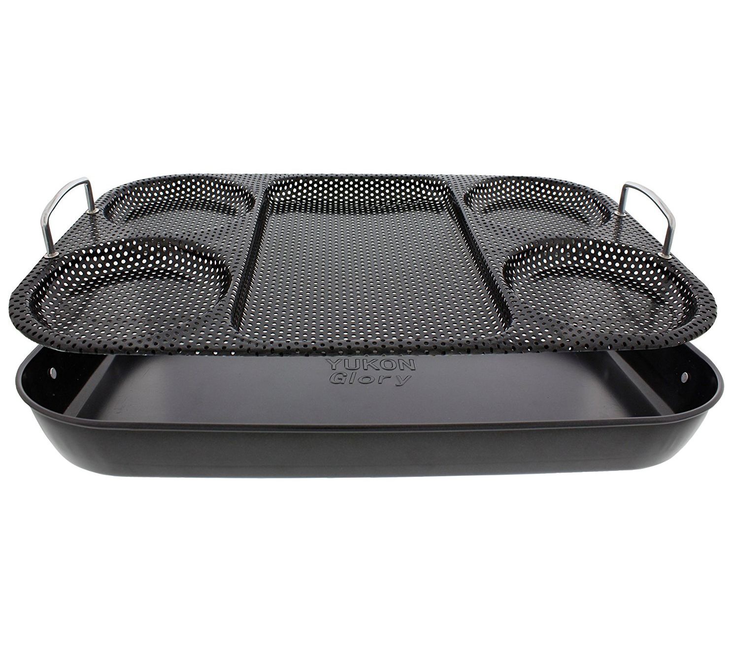 Yukon Glory Pre mium BBQ Servin g Tray Basket, Serve Hot Dogs,