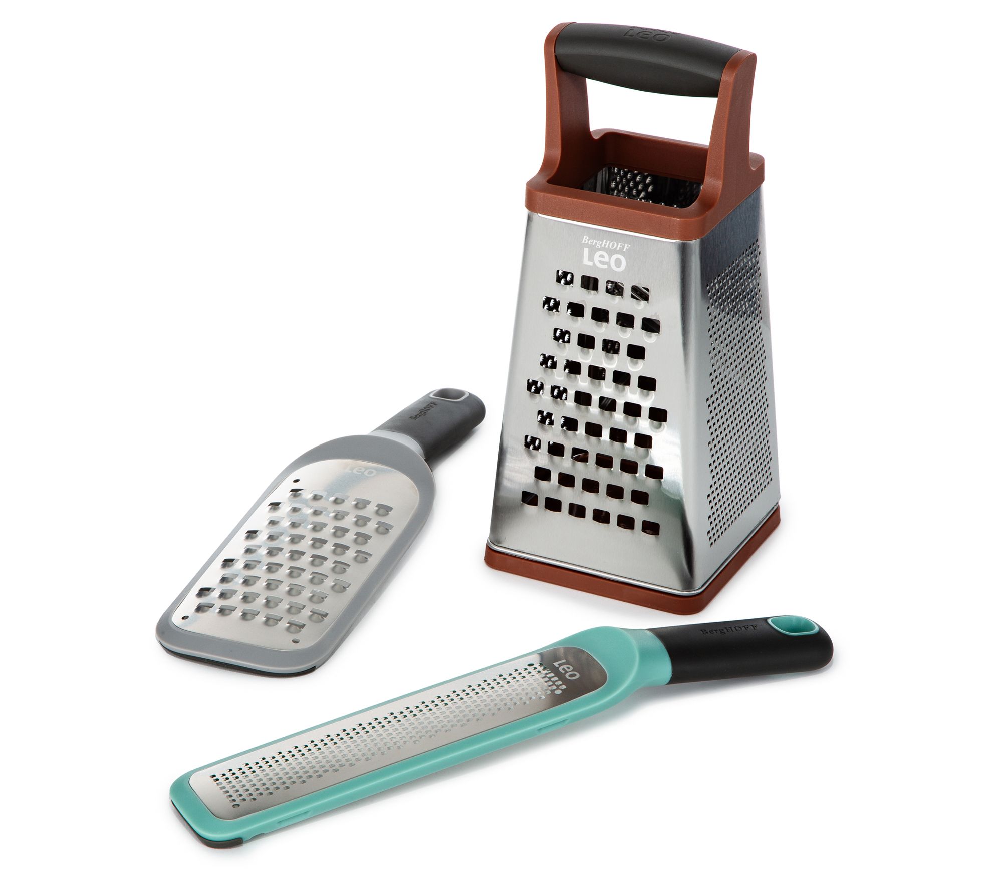BergHOFF Leo 3P c Grater Set Ul tra-Coarse, Zes ter & Box Grate
