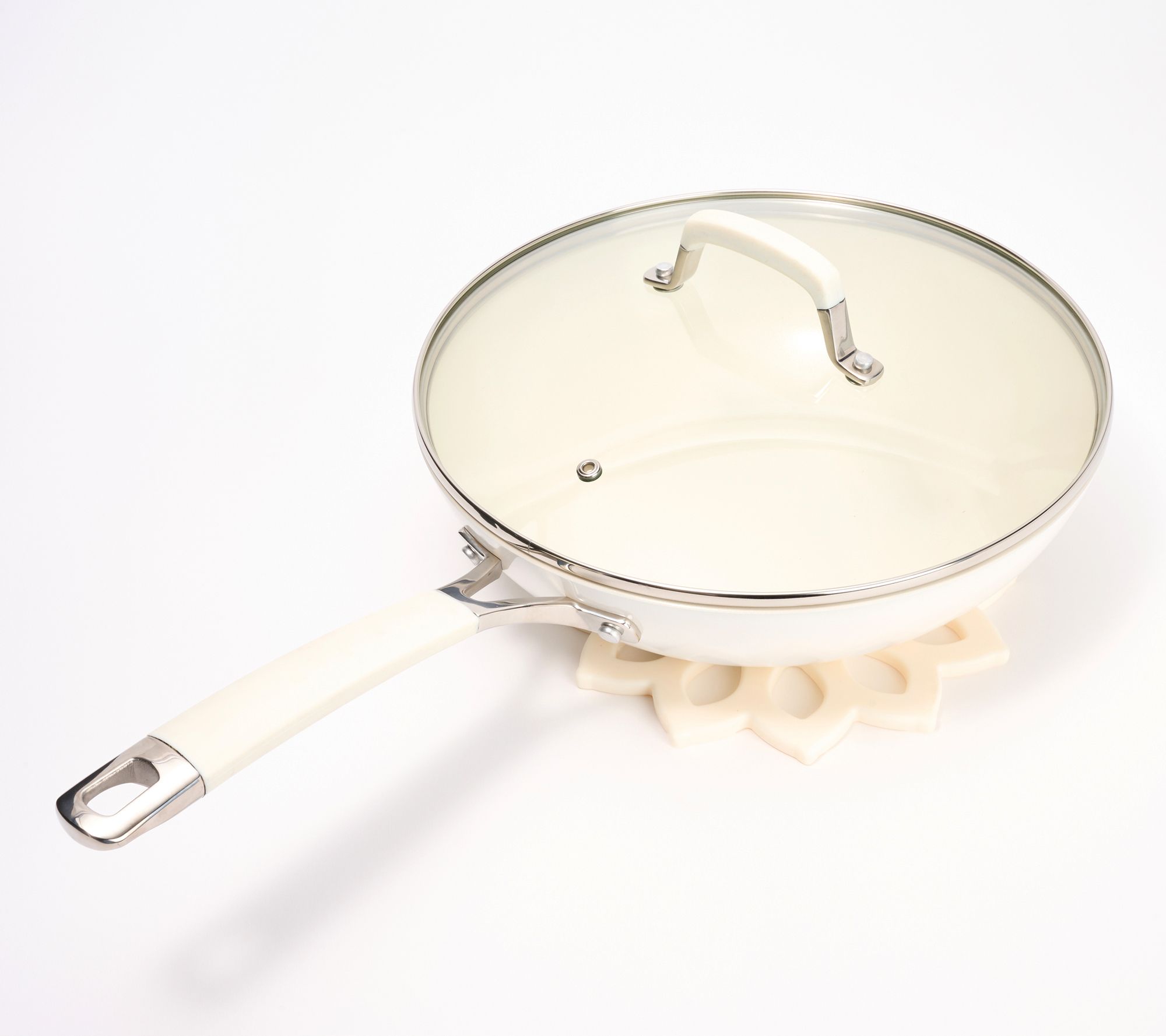 "As Is" Aarti Sequeira 11" All-Purpose Kadhai Pan with Glass Lid