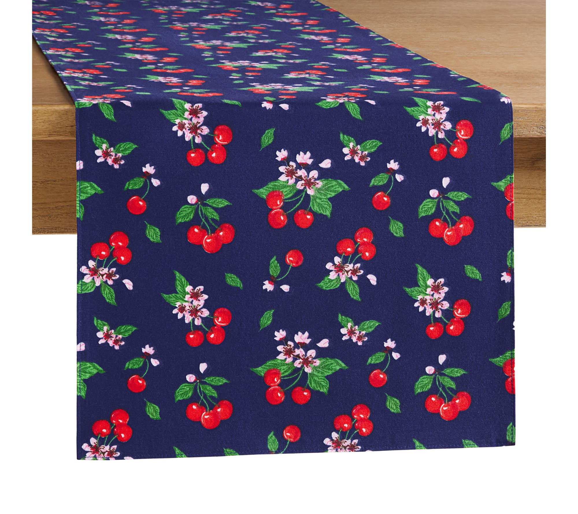Draper James Ch erry Blossom Re versible 14"x72 " Runner