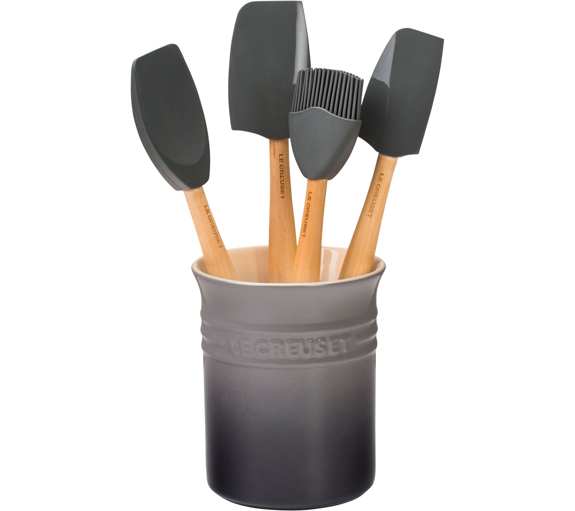 Le Creuset 5-Piece Craft Series Utensil Set & Stoneware Croc