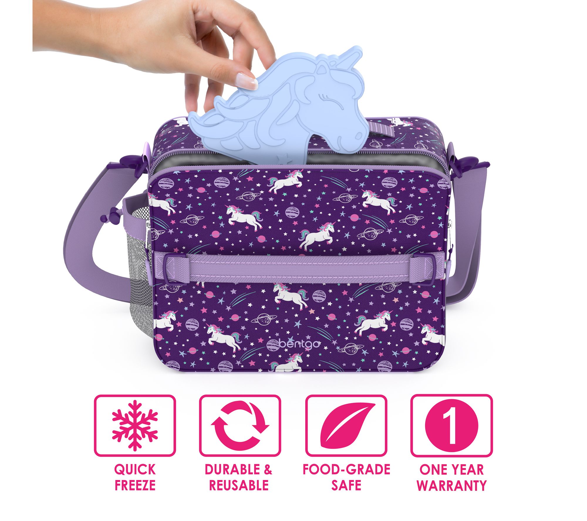 Bentgo Classic Bag (Purple) - Insulated Lunch Bag Keeps Food Cold On the Go  