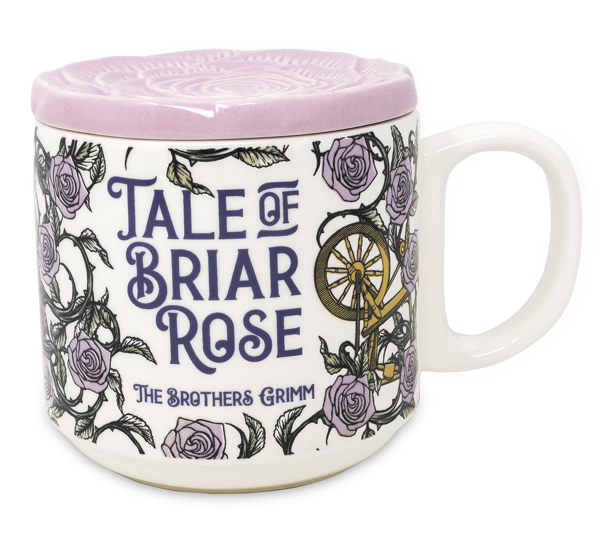 Ceramic Mug with Molded Lid, Briar Rose