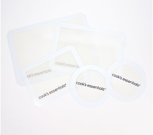 Cook's Essentials Set of 5 Silicone Baking Mats