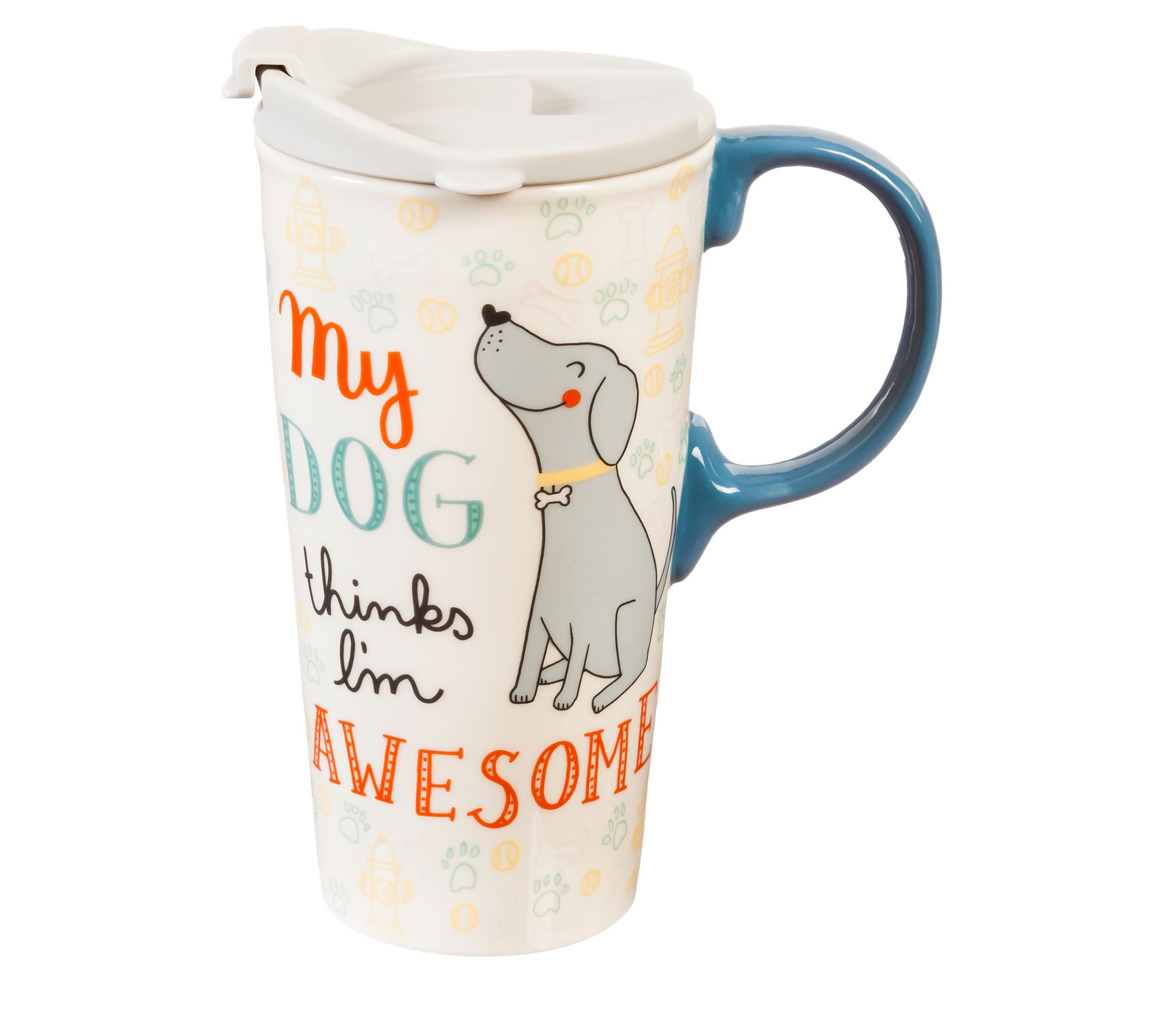 My Dog Thinks I'm Awesome Ceramic Travel Mug