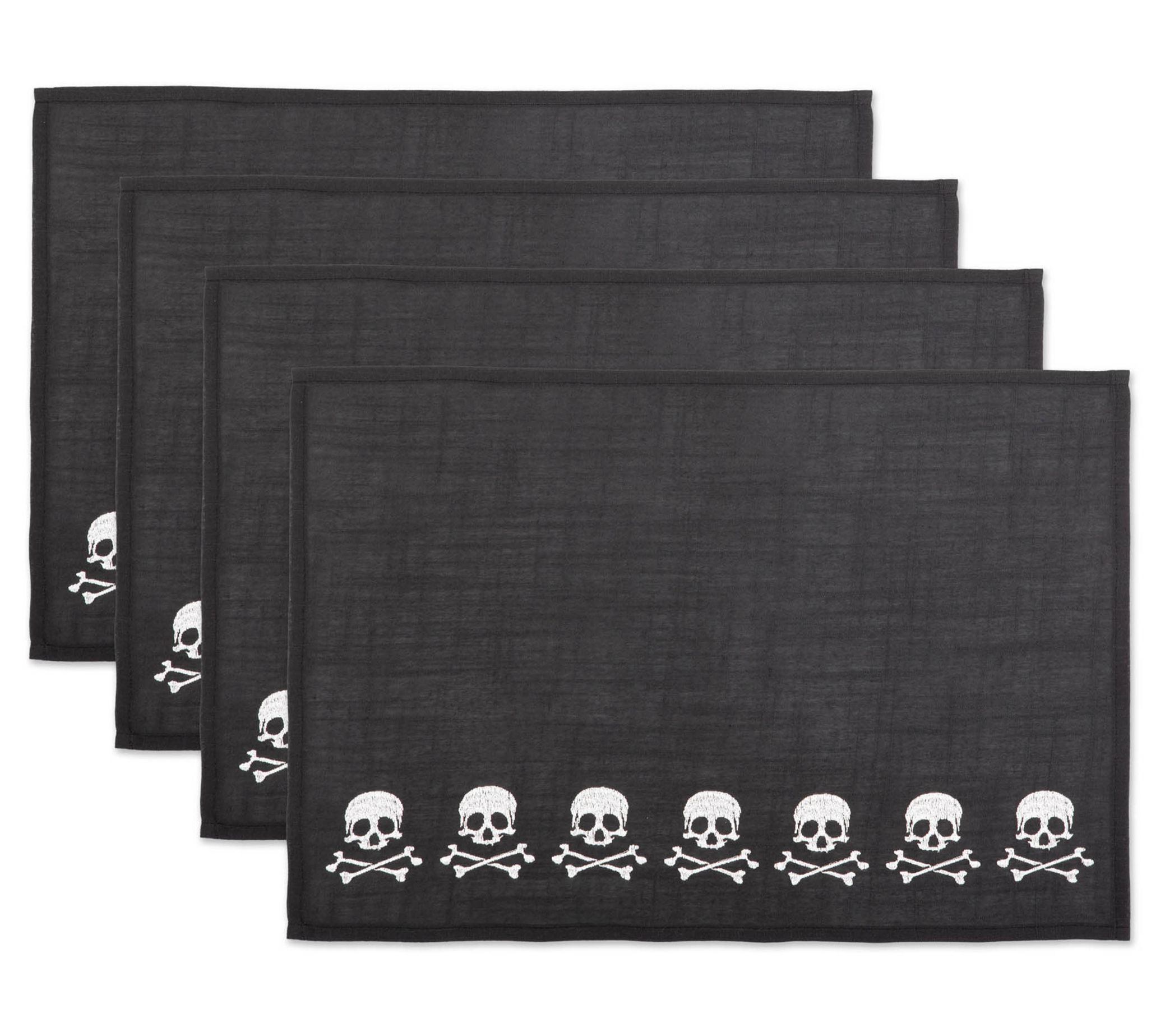 Design Imports Set of 4 Skulls Embellished Placemats