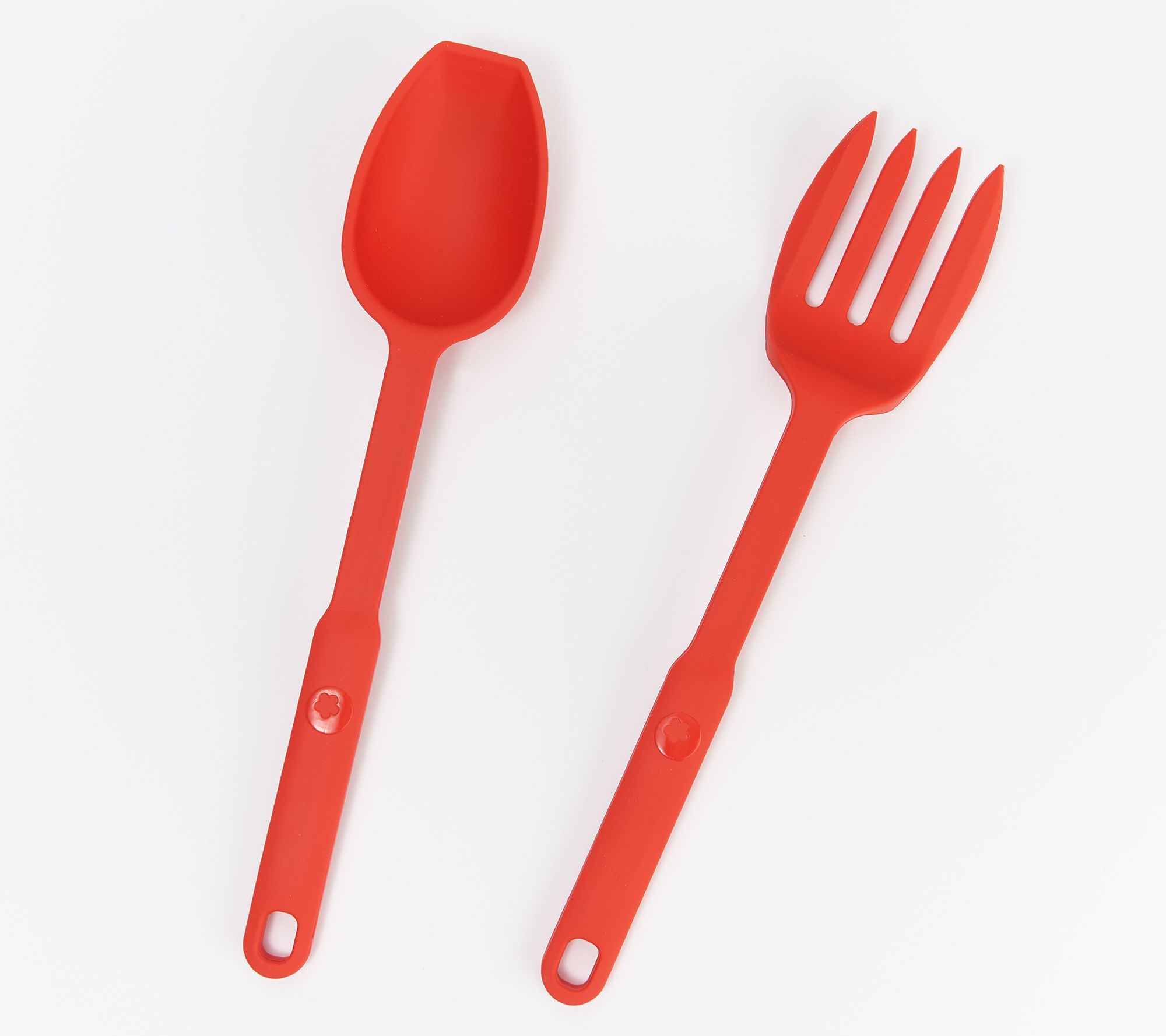 Kochblume 2-Piece Silicone Masher & ServingSpoon Set ,Red