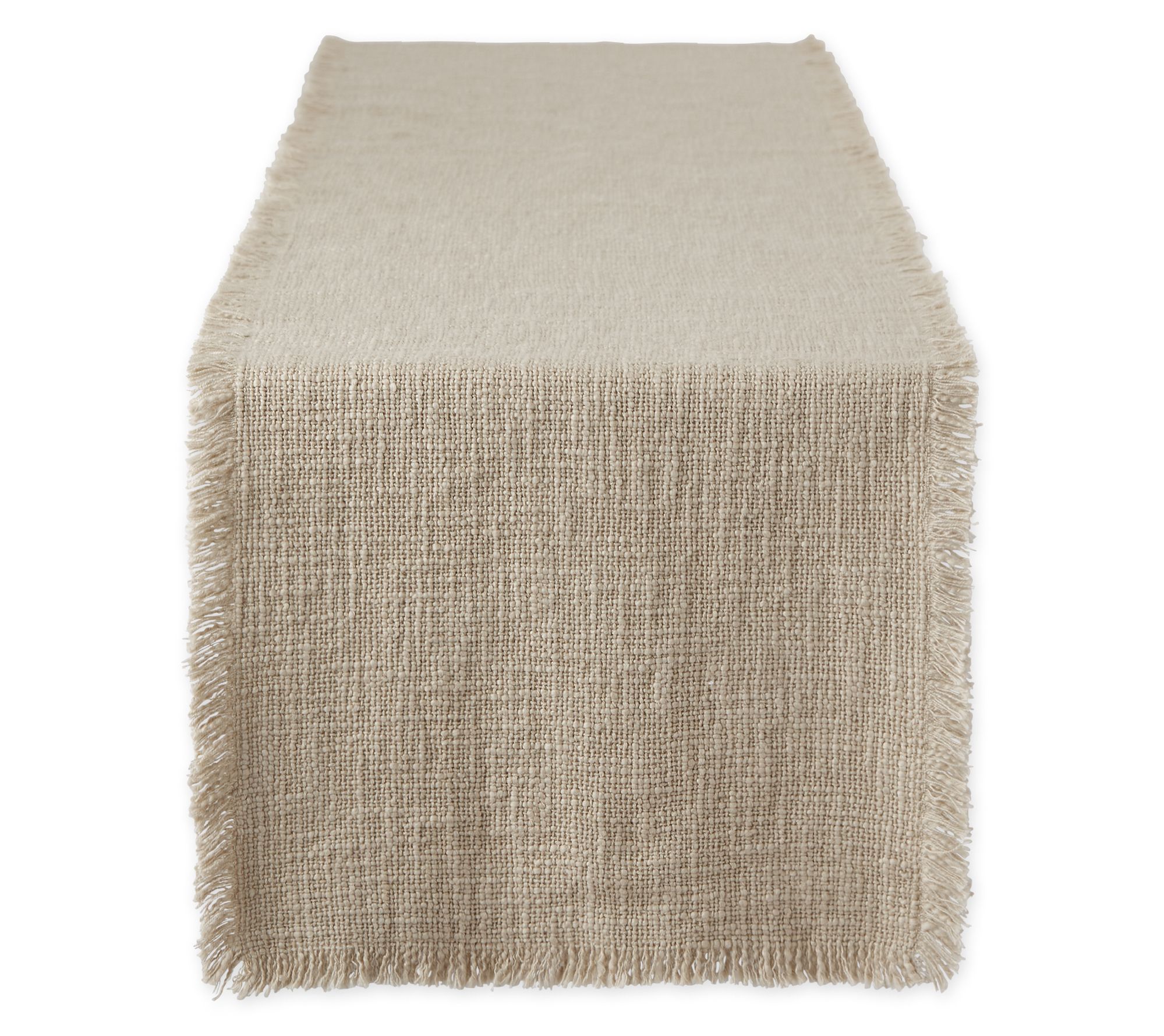 Design Imports Chino Basket Fringe Table Runner14.5x72.5
