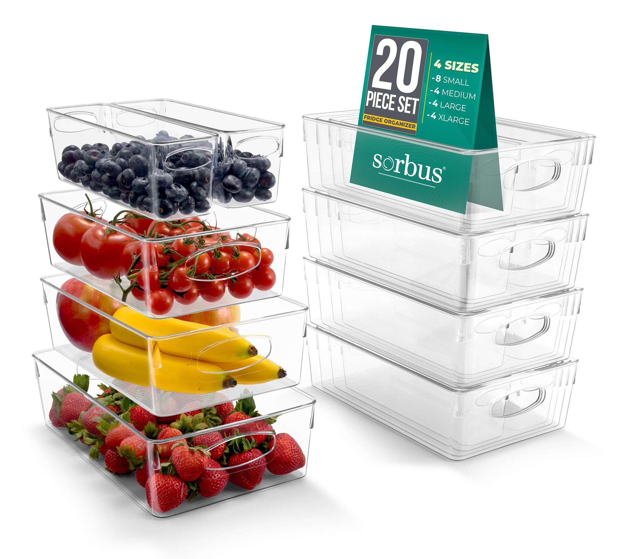 Sorbus Variety 20-Pack Clear Plastic Storage Organizing Bins