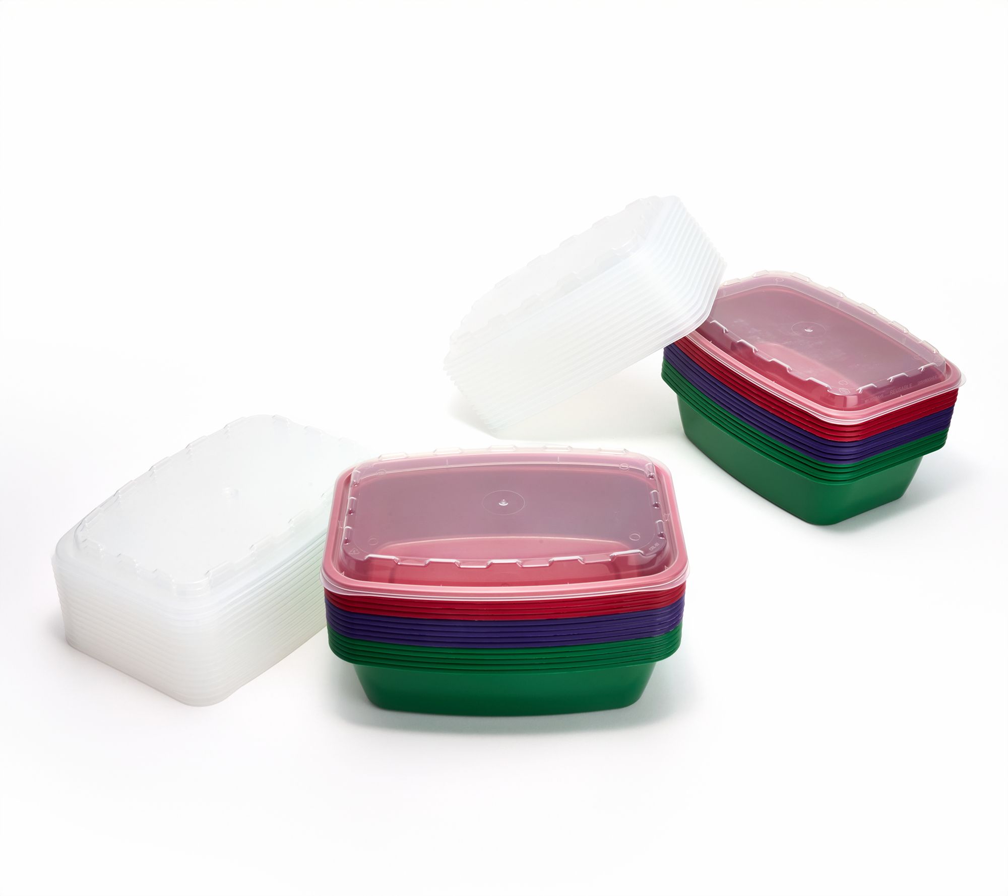  CUBE 30-Pc Reusable Multi-Color 38-oz Leftover Food Containers