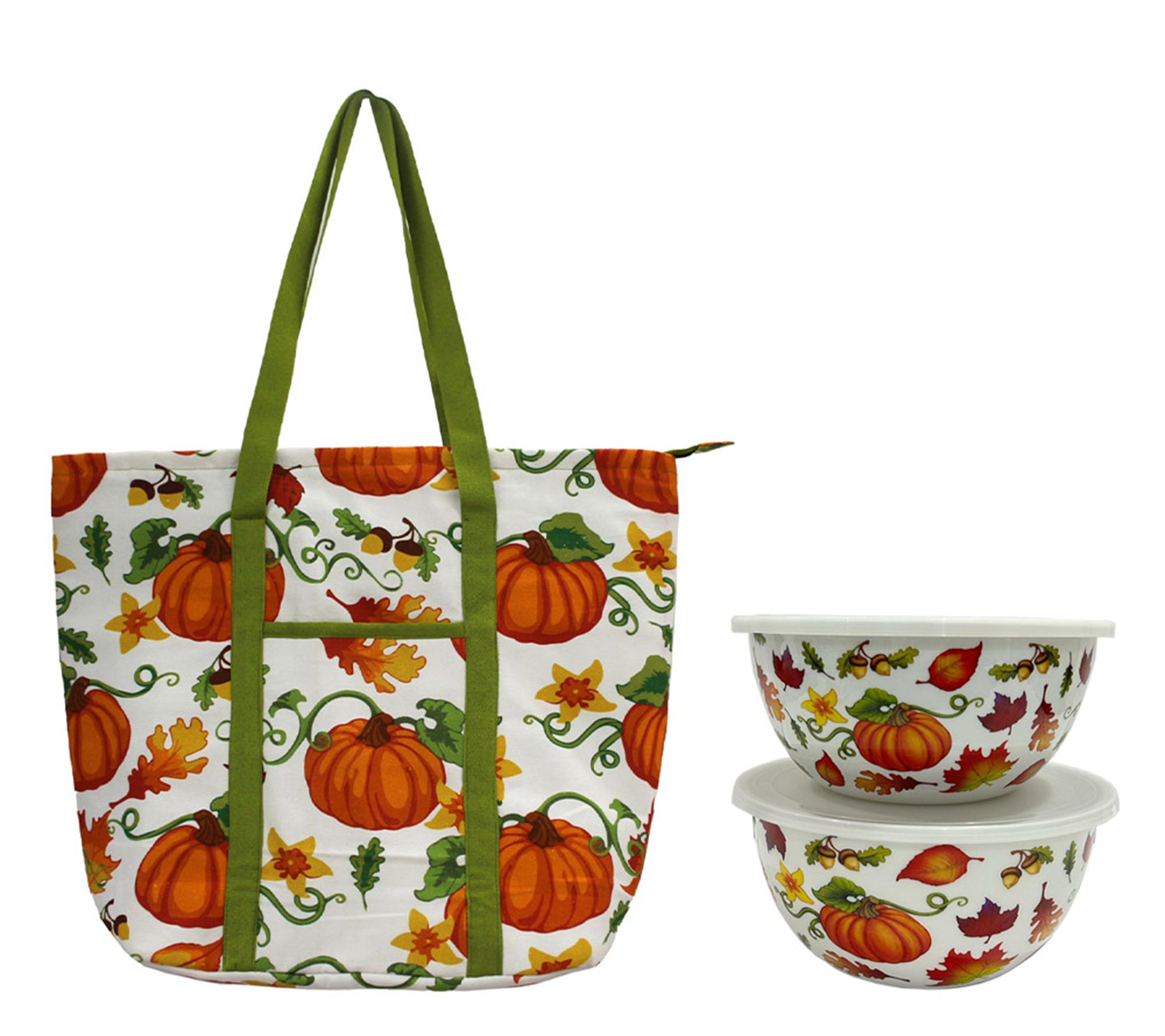 "As Is" Temp-tations Insulated Tote w/ 3&4-qt Stainless Bowls