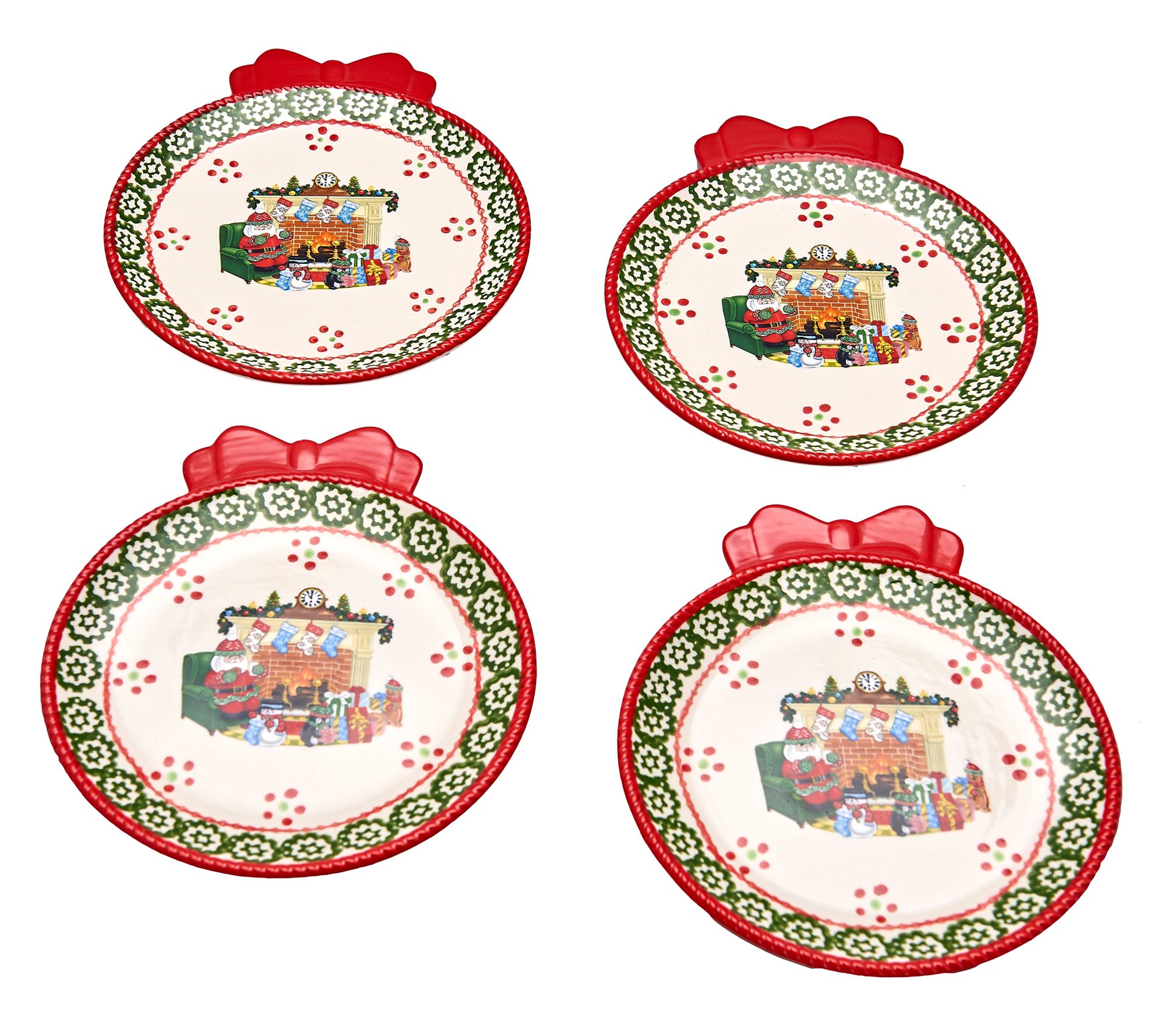 Temp-tations Set of 4 Figural Holiday AppetizerPlates - QVC.com